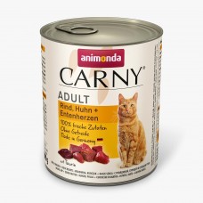 Animonda Carny Adult вологий корм для котів з яловичиною куркою і качиними серцями 800 г Animonda Carny Adult вологий корм для котів з яловичиною куркою і качиними серцями 800 г