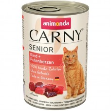 Animonda Carny Senior вологий корм для котів з яловичиною і серцями індички 400 г