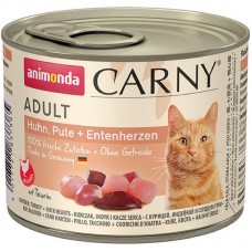 Animonda Carny Adult вологий корм для котів з куркою індичкою і качиними серцями 200 г Animonda Carny Adult вологий корм для котів з куркою індичкою і качиними серцями 200 г