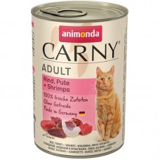 Animonda Carny Adult вологий корм для котів з яловичиною індичкою і креветками 400 г