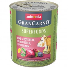 Animonda GranCarno Superfoods вологий корм для собак з яловичиною червоним буряком ожиною і кульбабою 800 г Animonda GranCarno Superfoods вологий корм для собак з яловичиною червоним буряком ожиною і кульбабою 800 г